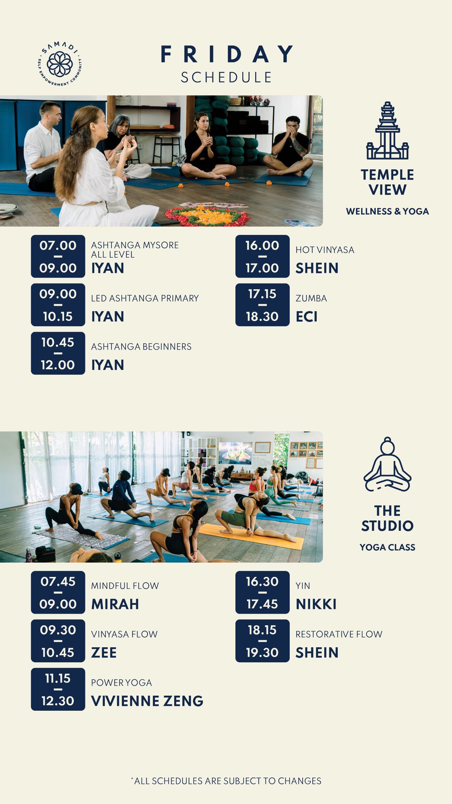 FRIDAY SAMADI YOGA CANGGU SCHEDULE